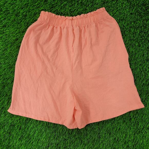Vintage 80s MOD High-Rise Paperbag Shorts Womens XS/S Peach - Picture 2 of 14